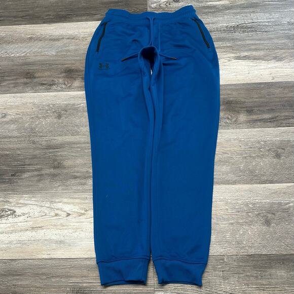 Under Armour Joggers  Blue Mens M Elastic Waist Drawstring Polyester‎ SweatPants - Picture 1 of 13